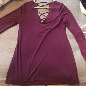 Long sleeve shirt with lace up back
